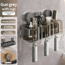 Axyaa Aluminum Detachable Toothbrush Holder with Squeezing Hole & Wall Mount