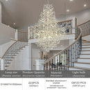 Axyaa Modern Luxury Crystal Chandelier for Living Room Staircase Foyer High Stairway