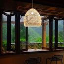 Axya Rattan Pendant Lights: Modern Chinese Style LED Fixtures for Living Room and Bedroom