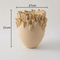 Axyaa Porous Edge Ceramic Vase, Desk Decoration, Flower Arrangement, Room Aesthetic Decor