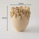 Axyaa Porous Edge Ceramic Vase, Desk Decoration, Flower Arrangement, Room Aesthetic Decor