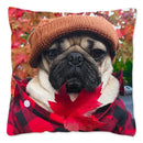 Axyaa Influencer Pug Cushion Cover - Funny Dog Home Decor Pillow Case