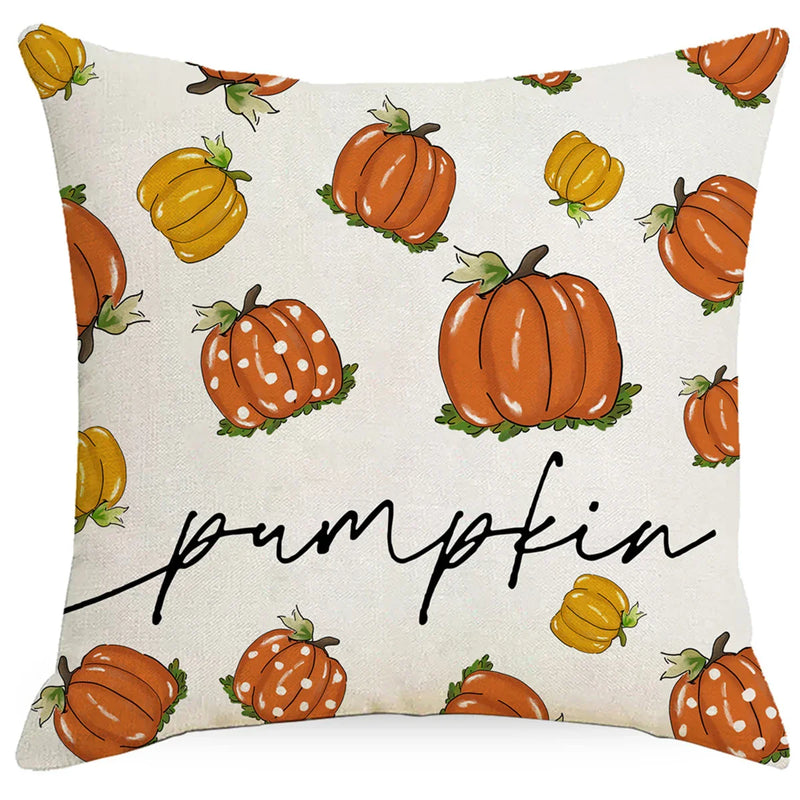Axyaa Autumn Harvest Maple Leaf Pillow Cover for Living Room and Bedroom