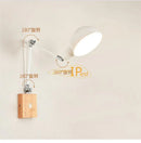 Axyaa Nordic Wood Wall Lamp with Switch, Adjustable Bedside Light, E27 Socket