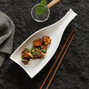 Axya White Porcelain Wine Shape Main Dish Plate Sushi Creative Tableware