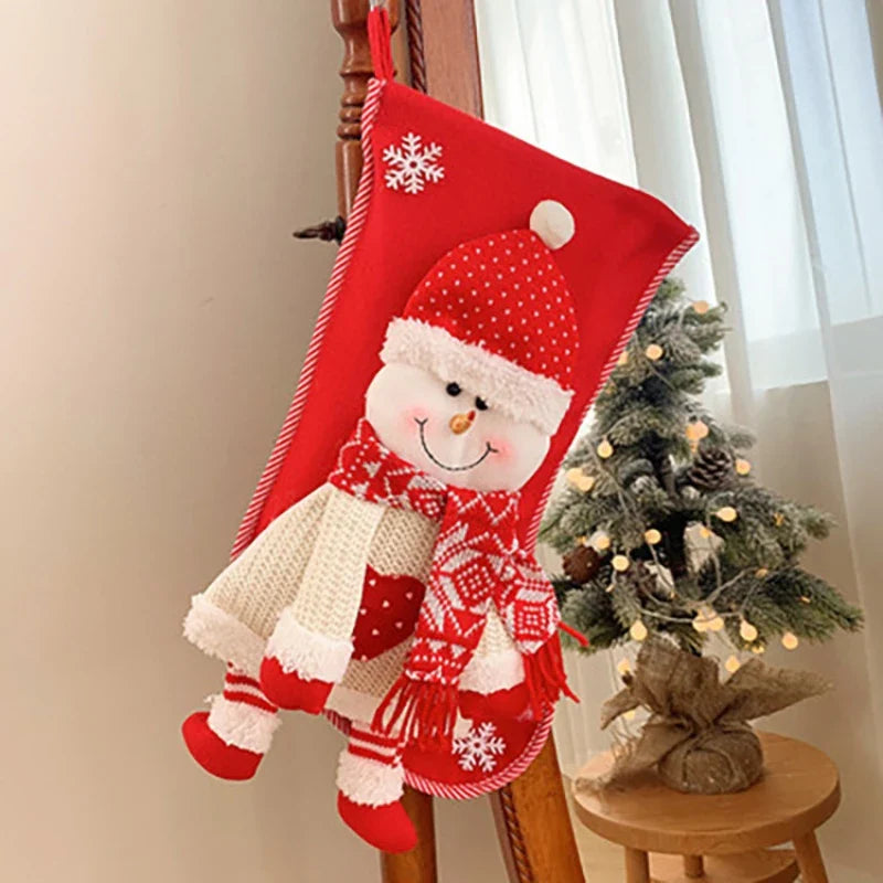Axyaa Christmas Eve Socks: Children's Xmas Gift Candy Bag for Party Decoration