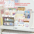 Axyaa Bunny Desk Organizer Office Rack Storage Drawer Pen Holder Cute Kawaii Box