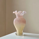 Axyaa Pearl Iridescent Glass Vase, Handmade Luxury Fish Tail Flower Vase