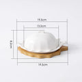 Axyaa Leaf Shaped Ceramic Butter Plate with Lid - Tableware Set