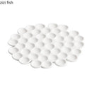Axyaa White Ceramic Honeycomb Plate for Desserts, Snacks, Sushi & Molecular Cuisine
