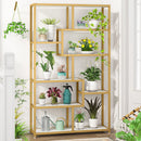 Axyaa 5 Tier Gold Bookshelf: Modern Etagere Bookcase with Open Storage Shelves