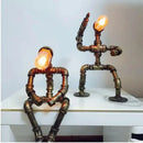 Axyaa Steampunk Pipe Desk Lamp - Industrial Style Robot Bedside Light