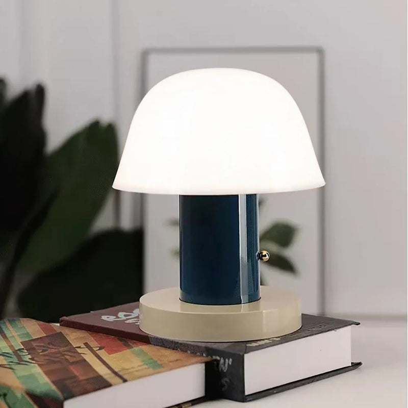 Axyaa USB Charging LED Mushroom Table Lamp Touch Switch Bedside Decor Light