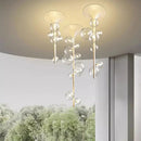 Axyaa Nordic LED Bubble Chandelier: Clear Glass Ball Pendant for Dining Room