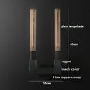 Axyaa Double Heads Copper Wall Led Lights - North America Style Glass Stair Bedroom Lamps