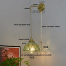 Axyaa Glass Brass LED Wall Sconce Vintage Vanity Light Fixture