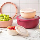 Axyaa Mixing Bowl Set with Lids, Food-Grade Salad Containers, Snack Bowls, Fresh-Keeping Bento Box