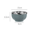 Axyaa Stainless Steel Double Layer Rice Bowl for Kids and Kitchen Tableware