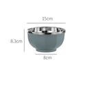 Axyaa Stainless Steel Double Layer Rice Bowl for Kids and Kitchen Tableware