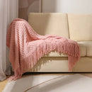Axyaa Yellow Knitted Textured Throw Blanket - Soft Cozy Decor for Couch, Sofa, Bed