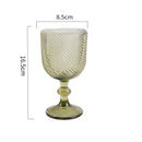 Axyaa Spiral Floral Embossed Goblet Set - 300ml Vintage Wine Glasses Cozy Collection