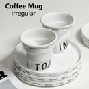 Axyaa French Pleated Ceramic Coffee Mug White Irregular Design Milk Cup