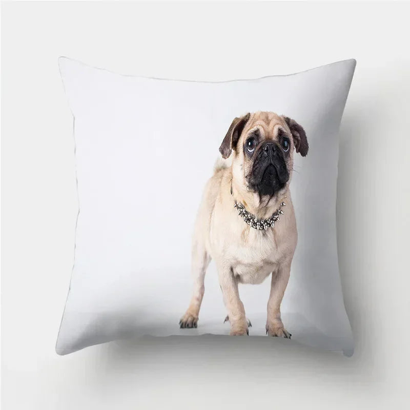 Cute Pug Bulldog Pillowcase for Living Room Decor - Axyaa Home Decor