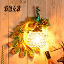 Axyaa Nordic Retro Peacock Wall Lamp LED Sconce Light for Creative Living Room Decor