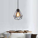 Axyaa Diamond Iron Cage Pendant Lamps for Retro Loft Industrial Kitchen Lighting