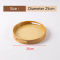 Axyaa Acrylic Bamboo Cotton Tray, Rectangular Tea Set, Portable Tea Plate