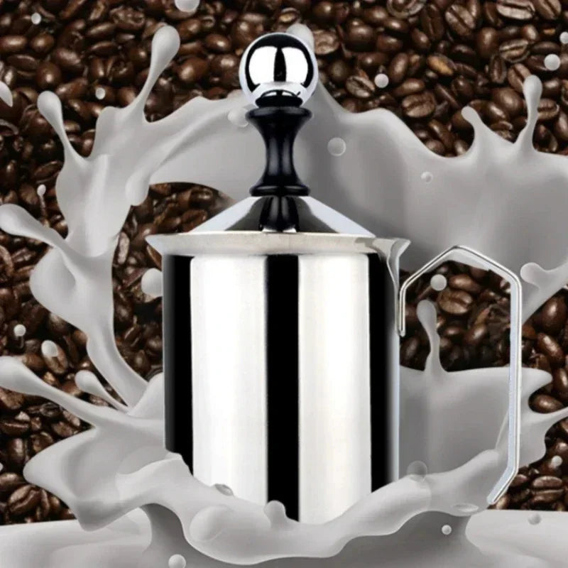 Axyaa Stainless Steel Milk Frother Manual Coffee Mixer Tool
