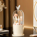 Axyaa Makeup Brush Organizer with Rotating Base and Dust-Proof Lid