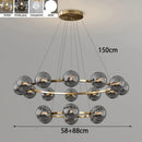 Axyaa Modern Glass Ball LED Chandelier Black/Gold Metal Pendant Light