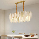 Axyaa Leaf Crystal Chandelier - Elegant Modern Lighting for Living Room, Dining Room & Bedroom