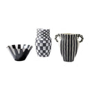 Axyaa Geometric Black Check Ceramic Vase Pot Handicraft Floral Arrangement