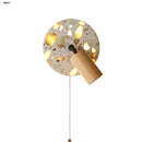 Axyaa Stone Terrazzo LED Wall Lights with Pull Chain Switch - Set of 2