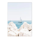 Axyaa Coconut Tree Floral Surfboard Canvas Art Nordic Poster for Living Room