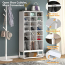 Axyaa 8-Tier Wooden Shoe Cabinet & Display Shelf in White Wood Cube Shelf
