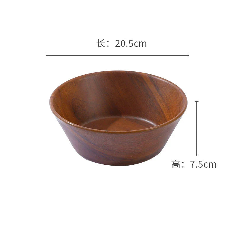 Axyaa Wood Grain Soup Bowl: Japanese Style, Large Capacity Rice Bowl