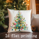 Axyaa Festive Santa & Tree Print Pillow Covers for Sofa, Bedroom, Car.