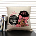 Axyaa Cute Cartoon Girl Pillow Case Africa Baby Cushion Cover Home Decor Linen Pillowcase