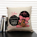 Axyaa Cute Cartoon Girl Pillow Case Africa Baby Cushion Cover Home Decor Linen Pillowcase