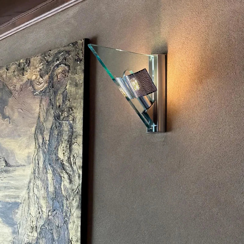 Axyaa Clear Glass Wall Lamp: Stylish E14 Bulb for Office, Hotel, Bedroom