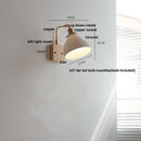 Axyaa Globe Ceramic LED Wall Lights Wood Sconce with Pull Chain Switch