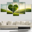 Axyaa Love Heart Green Tree Wall Art Poster Set for Home Decor