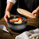 Axyaa Ceramic Japanese Noodle Bowl Set Large Soup Breakfast Porcelain Tableware