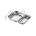 Axyaa Stainless Steel Divided Tray Dinner Plates for Food Service and Home Organization