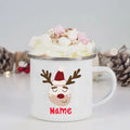 Axyaa Personalised Enamel Christmas Mugs | Custom Name Xmas Gift Cup
