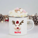 Axyaa Personalised Enamel Christmas Mugs | Custom Name Xmas Gift Cup