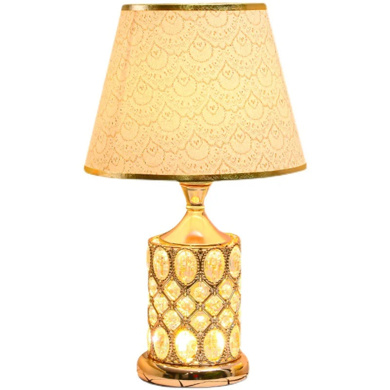 Axyaa Elegant Crystal Table Lamp for Bedroom Nightstand - Warm and Romantic Lighting